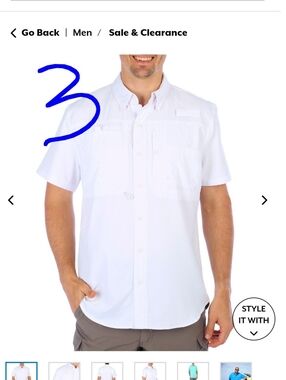 Reel Legends Men's Short-Sleeve Salt Water II Button-Down in White, Blue, Gray